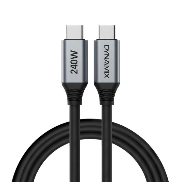 Picture of DYNAMIX 1m Premium USB-C 240W PD Fast Charge Data Cable - USB 2.0 Data Transfer