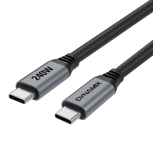 Picture of DYNAMIX 1.5m Premium USB-C 240W PD Fast Charge Data Cable - USB 2.0 Data Transfer