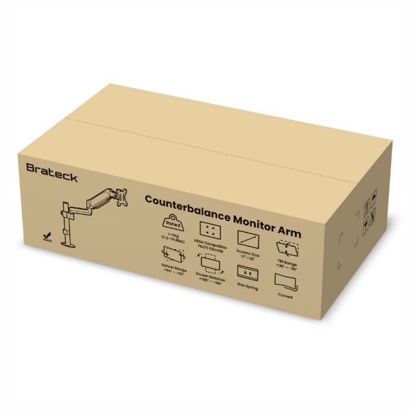 Picture of 17''-32'' Pole-Mounted Gas Spring Single Monitor Desk Bracket w/ Detachable Plate