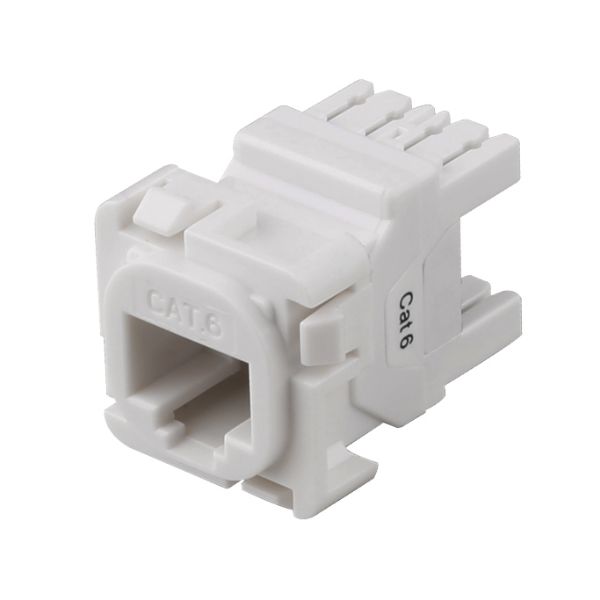 Picture of Cat6 RJ45 Jack for Face Plates White Recommend for use w/ RJ45 Only T568A Wiring