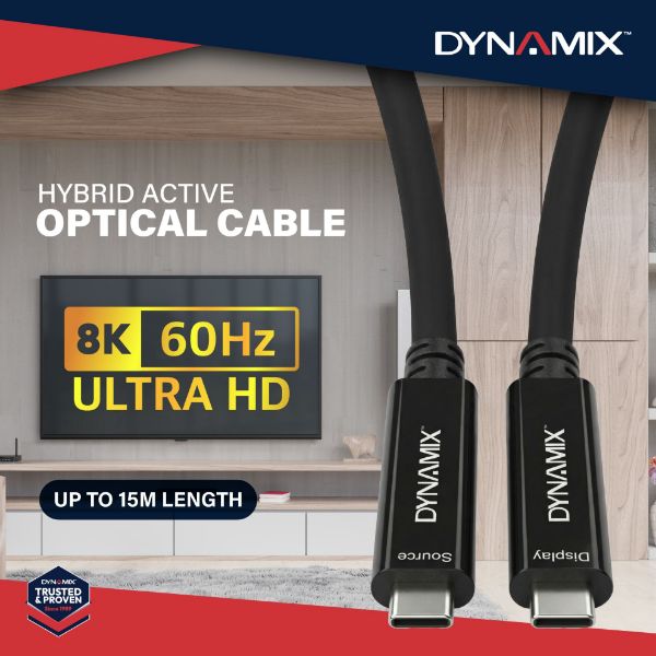 Picture of 15M USB 3.2 Full Featured Type C to C Hybrid Active Opti Cable