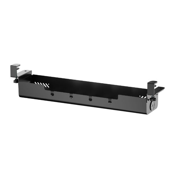 Picture of Clamp-On Under-Desk Cable Management Tray. Dims: 894×167×190mm