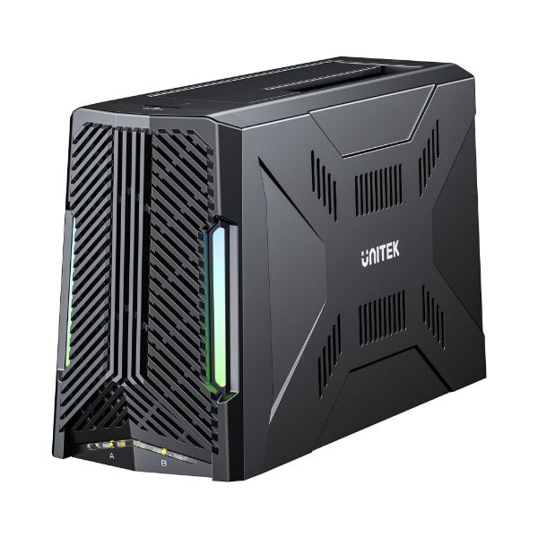 Picture of USB-C Enclosure Docking Station. Supports Read/writing of 2.5”/3.5” SATA Drives.