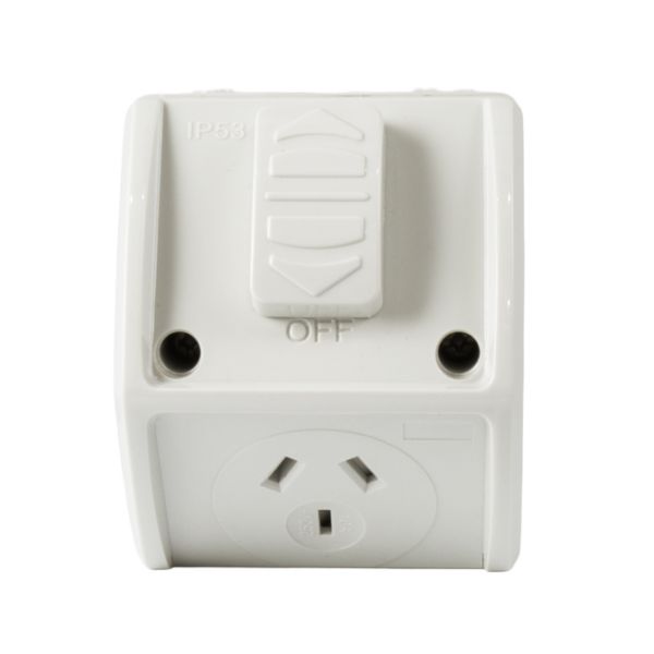 Picture of Weatherproof Single IP53 Outlet. Grey Heavy Duty 10A
