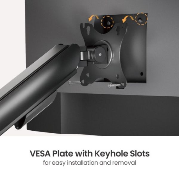 Picture of 17"-32" Eco Dual Monitor Mechanical Spring Monitor Arm. Max Load 2x 9Kgs, Black