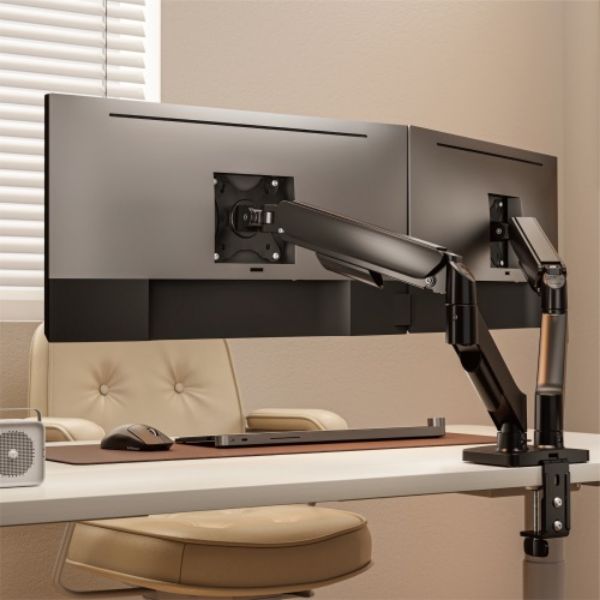 Picture of 17"-32" Eco Dual Monitor Mechanical Spring Monitor Arm. Max Load 2x 9Kgs, Black