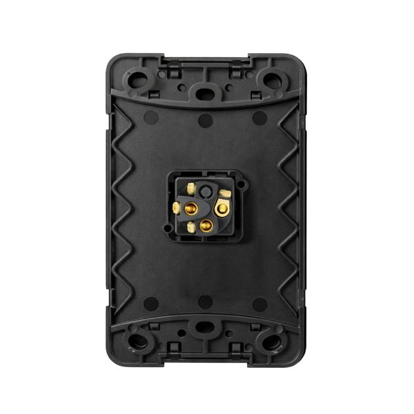 Picture of Sleek 16A 2-Way Vertical 1 Gang Switch. Flame Resistant. Matt Black