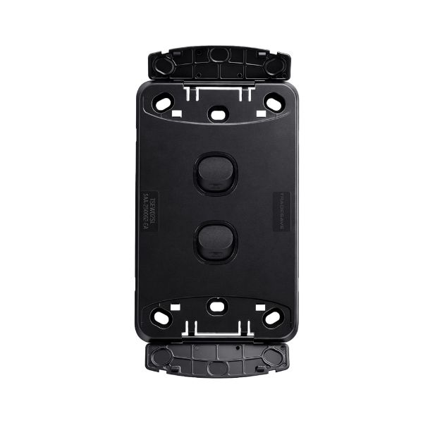 Picture of Sleek 16A 2-Way Vertical 2 Gang Switch. Flame Resistant. Matt Black