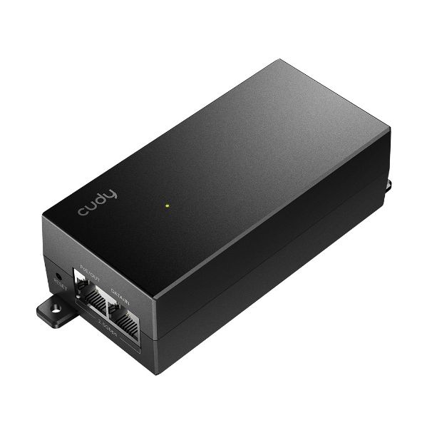 Picture of 30W 2.5Gbps PoE+ Injector 100m Transmission, Power LED, 802.3at/af.