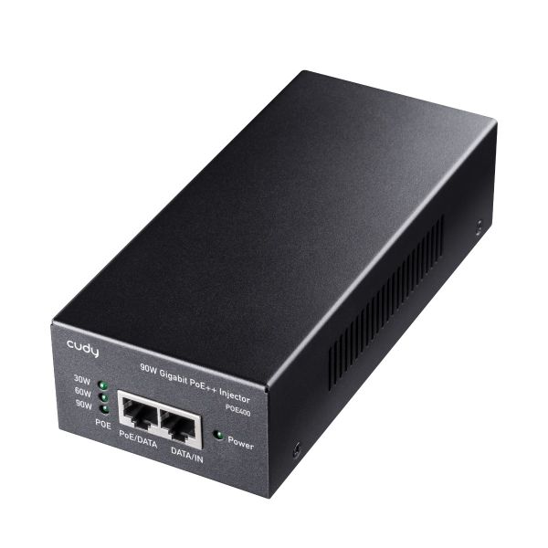 Picture of 90W Gigabit PoE+ Injector 100m Transmission, Power LED, 802.3at/af.