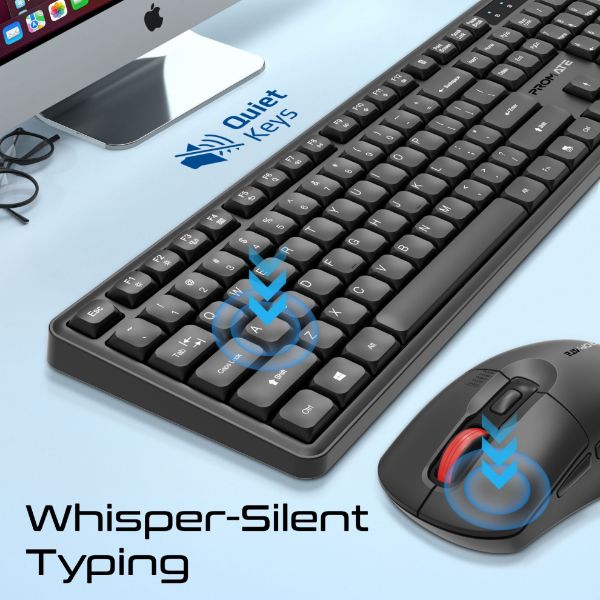 Picture of Ergonomic Wireless Keyboard with Silent Keys and 5000DPI Mouse