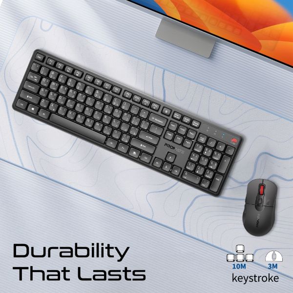 Picture of Ergonomic Wireless Keyboard with Silent Keys and 5000DPI Mouse