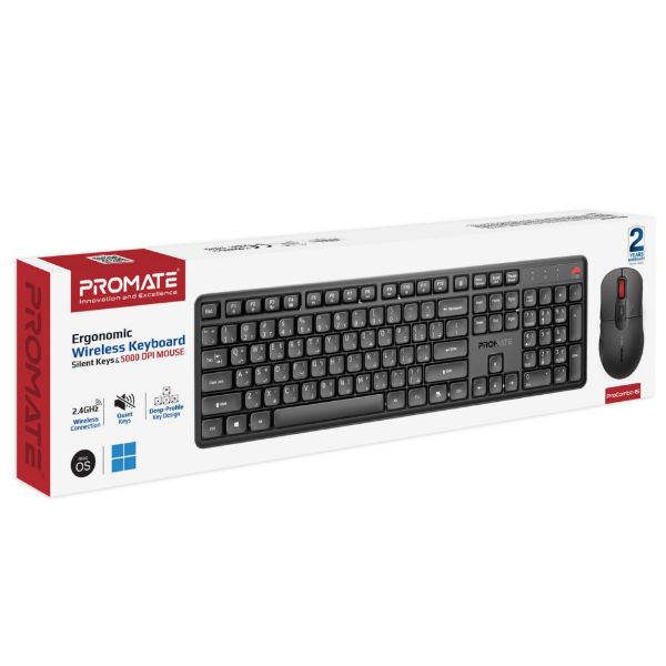 Picture of Ergonomic Wireless Keyboard with Silent Keys and 5000DPI Mouse