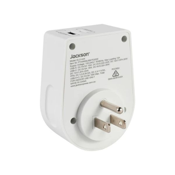 Picture of Jackson Move Outbound USA + Canada 20W USB-A + USB-C Travel Adaptor