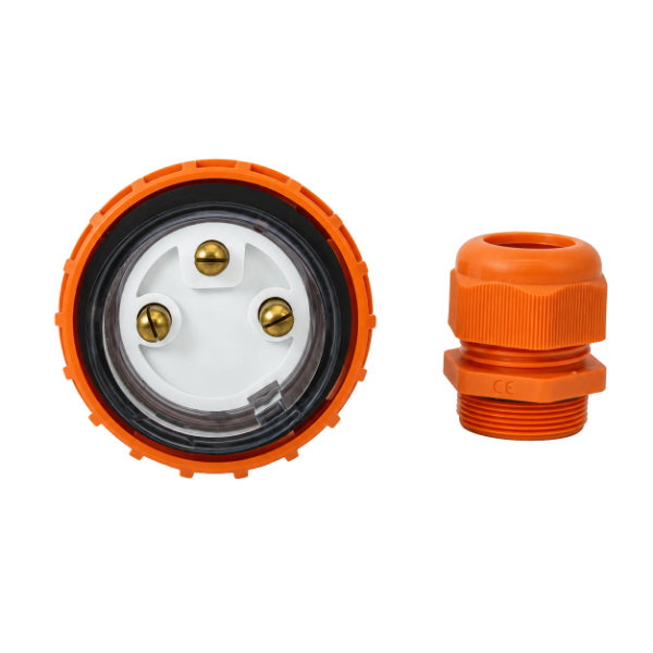 Picture of Extension Plug Straight 3 Pin 32A Round IP66 Stainless Steel cover fastening