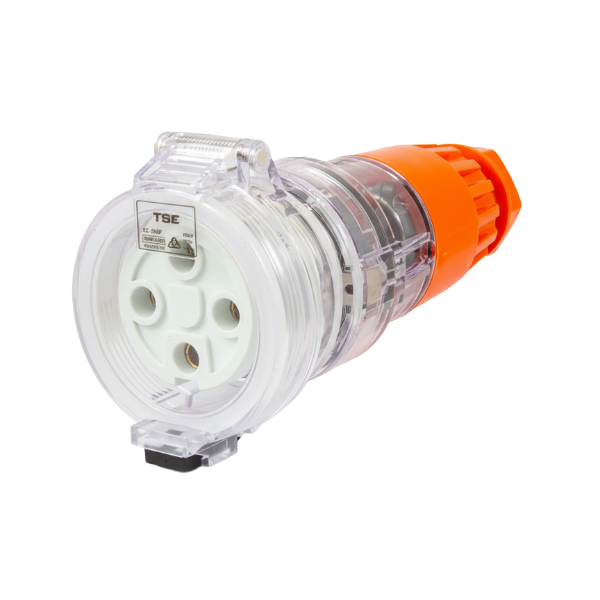 Picture of Extension Socket 4 Pin 32A Round IP66 Stainless Steel cover fastening