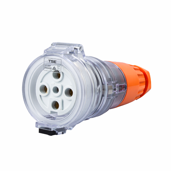 Picture of Extension Socket 5 Pin 32A Round IP66 Stainless Steel cover fastening