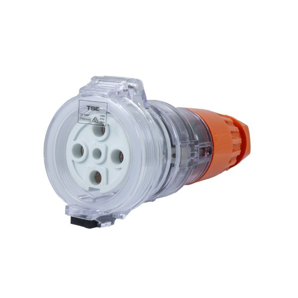 Picture of Extension Socket 5 Pin 32A Round IP66 Stainless Steel cover fastening