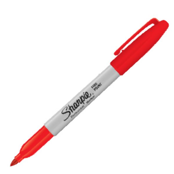 Picture of Fine Point Permanent Marker Red 30002