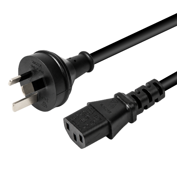 Picture of 0.3m 3-Pin Plug to IEC C13 Female Plug 10A Power Cord. 1.0mm copper core.