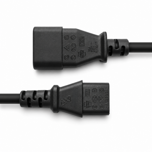 Picture of 0.2M IEC Male to Female 10A SAA Approved Power Cord. (C14 to C13) 1.0mm copper core