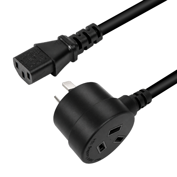 Picture of 2M 3-Pin TAPON Ended Plug to IEC C13 Connector 10A Power Cord. 1.0mm