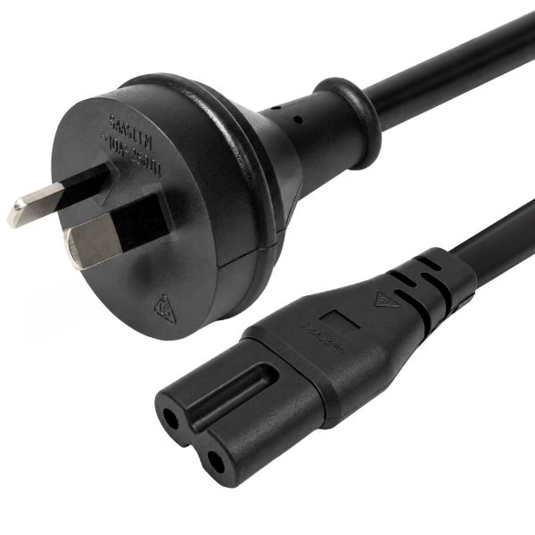 Picture of 8M 2-Pin plug to C7 Figure Figure 8 connector. 7.5A. SAA approved power cord. 0.75mm