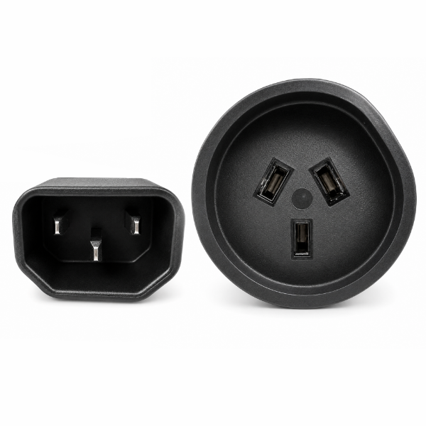 Picture of 2M 3-Pin Socket to IEC C14 Connector. 10A. Power Cord. (Used to