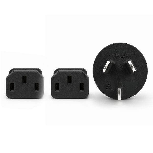 Picture of 2M Y Power Cord. 3-Pin Plug to 2x IEC C13 Female Connectors 10A. SAA Approved.