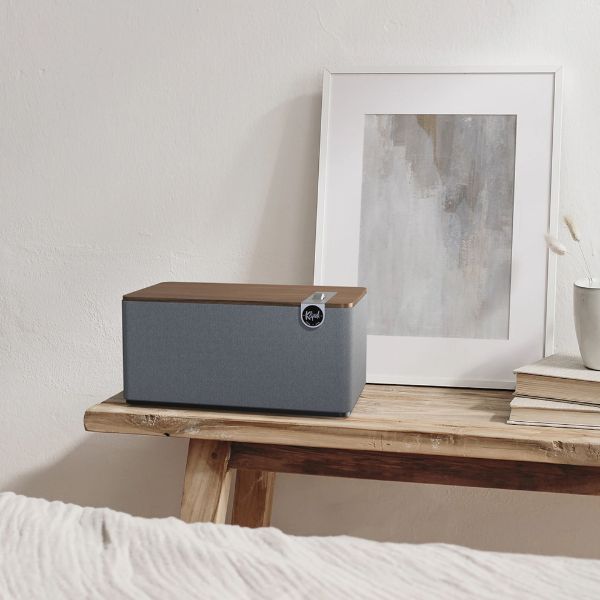 Picture of Three Plus Premium Bluetooth Speaker. 2.1 Stereo System. Walnut Color.