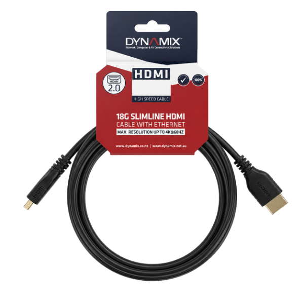 Picture of 4m HDMI 18Gbps Slimline High-Speed Cable w/ Ethernet. Max Res: 4K2K@24/60Hz