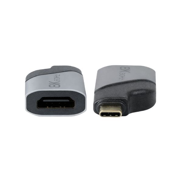 Picture of USB-C 4.0 Male to HDMI Adapter Supports 8K@60Hz. Sliver Aluminium Shell.