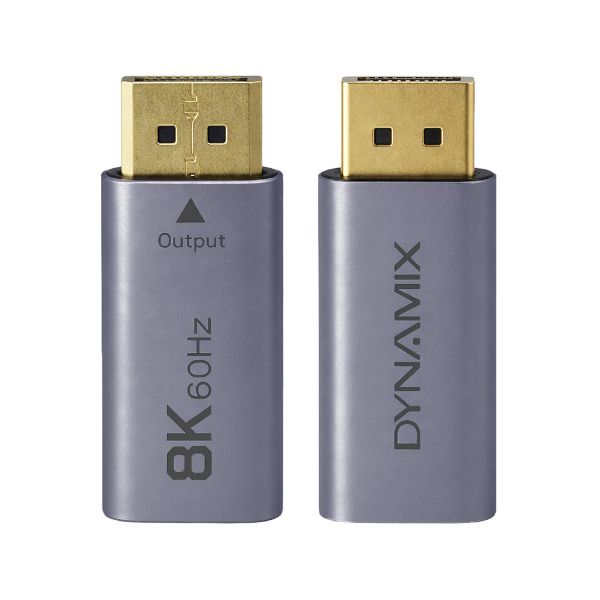 Picture of USB-C 4.0 Female to Male DisplayPort Adapter. Supports USB 4. Sliver Aluminium Shell.