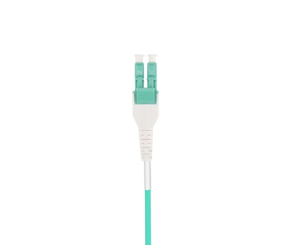 Picture of LC to LC OM3 Uniboot Elite Low-loss 50u 2mm MM Duplex Fibre Lead Aqua LSZH Jacket