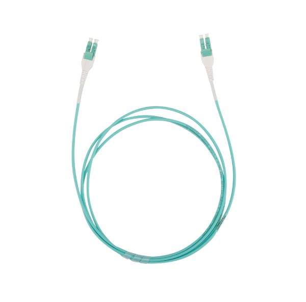 Picture of 5M LC to LC OM3 Uniboot Elite Low-loss 50u 2mm MM Duplex Fibre Lead Aqua LSZH Jacket