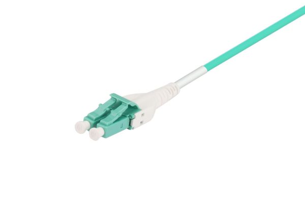 Picture of 5M LC to LC OM3 Uniboot Elite Low-loss 50u 2mm MM Duplex Fibre Lead Aqua LSZH Jacket