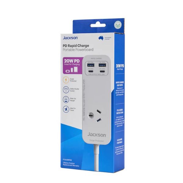 Picture of Jackson 20W USB-A + USB-C 1 Outlet Portable Powerboard