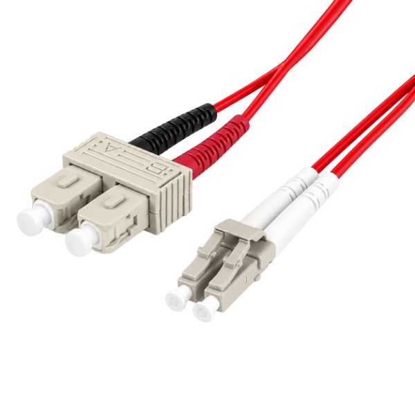Picture of 0.5M 50u LC/SC OM3 Fibre Lead Duplex Multimode LSZH Jacket (RED)