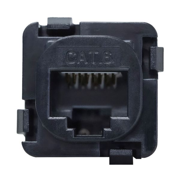Picture of Cat6 UTP Style RJ45 Slimline Jack T568A Wiring 180 Jack Black Colour