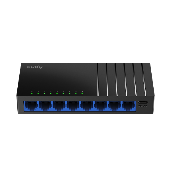 Picture of 8-Port Gigabit Unmanaged Desktop Switch in Plastic Case USC-C Powered -Adapter NOT Inc
