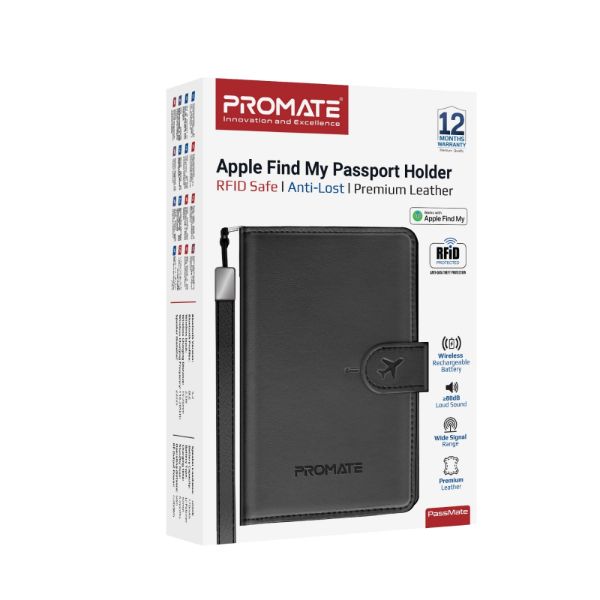Picture of Anti Loss Slim Leather Passport Holder with RFID Protection & Smart Tracking