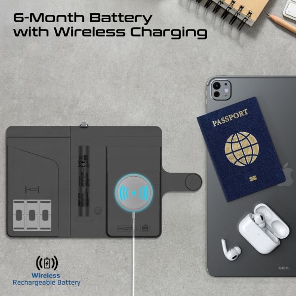 Picture of Anti Loss Slim Leather Passport Holder with RFID Protection & Smart Tracking