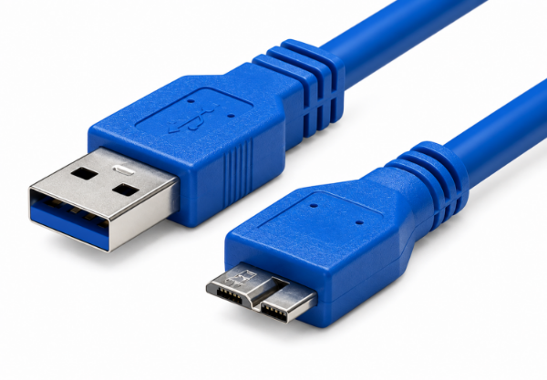 Picture of 1m USB 3.0 Micro-B Male to USB-A Male Connector Colour Blue