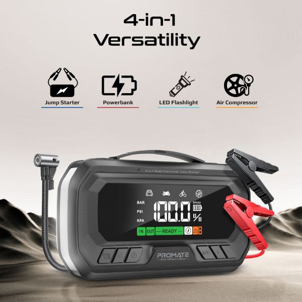 Picture of 3000A/12V High-Capacity Jump Starter with 150PSI Air Compress, 16000mAh PB
