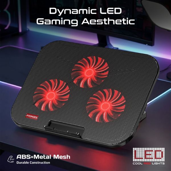 Picture of Multi-Level Laptop Cooling Pad with 3 Silent Fans & Phone Stand.