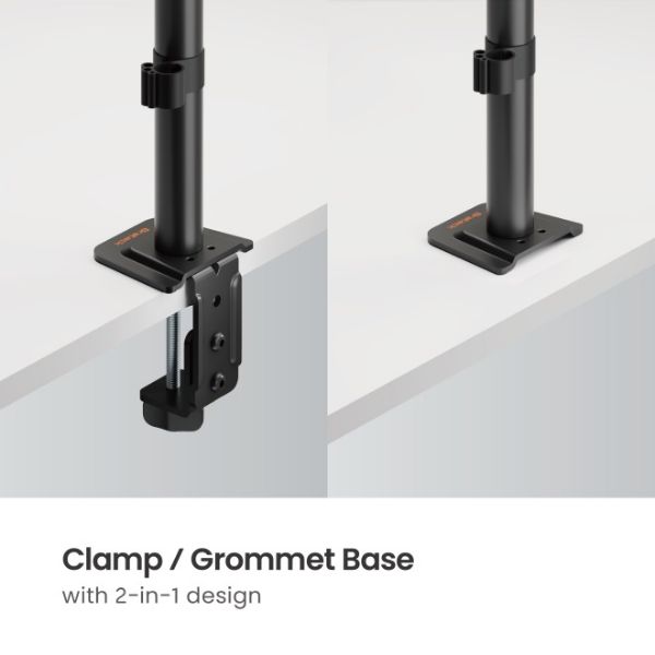 Picture of 13"-32" Dual Monitor Desk Articulating Mount Bracket Desk Clamp & Grommet Included