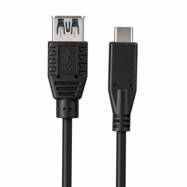 Picture of 0.2M USB 3.1 USB-C Male to USB-A Female Cable Black