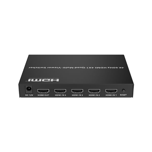 Picture of 4-In-1-out HDMI Multi viewer Switch. Displays Video 4x HDMI Supports 4K@60Hz