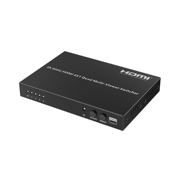 Picture of 4-In-1-out HDMI Multi viewer Switch. Displays Video 4x HDMI Supports 4K@60Hz