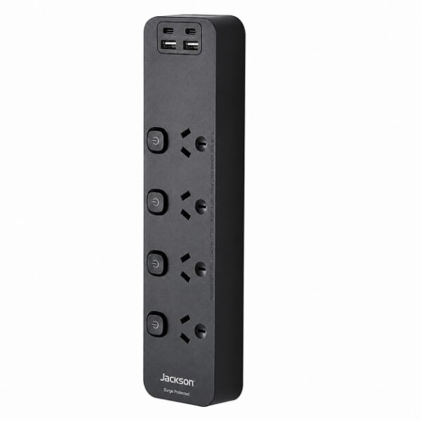 Picture of Jackson Fast Charge USB-C Powerboard Switched 4 Outlet